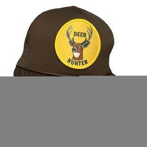 Vintage Deer Hunter Patch on a Vintage Brown & Camo rope brim snapback trucker